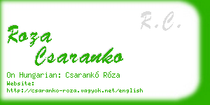 roza csaranko business card